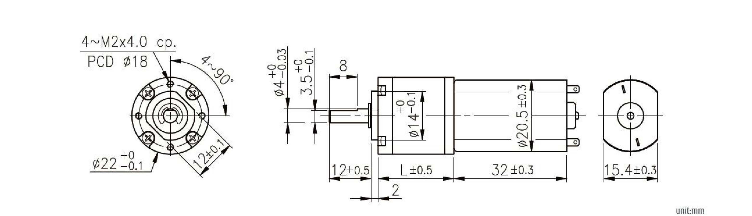 the drawing of planetary gear motor